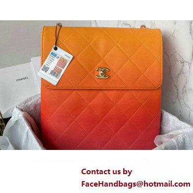 Chanel Gradient Calfskin & Gold-Tone Metal Large Hobo Bag AS4632 Orange 2024 - Click Image to Close